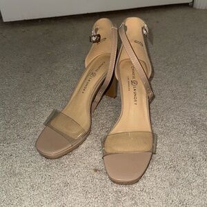 Nude Heels with clear strap